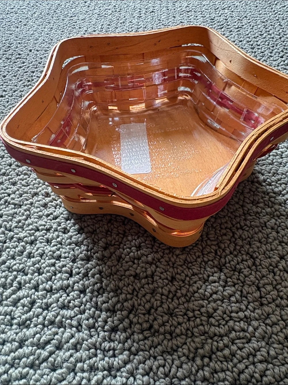 Longaberger 2001 Shining Star Basket and plastic liner insert Like New